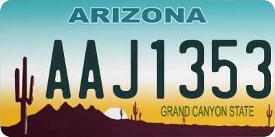 AZ license plate AAJ1353