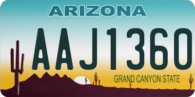 AZ license plate AAJ1360