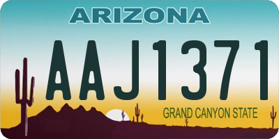 AZ license plate AAJ1371