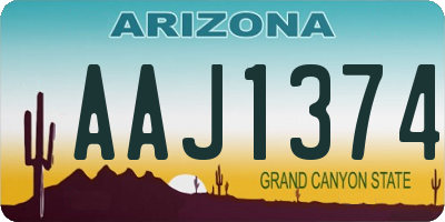 AZ license plate AAJ1374