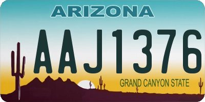 AZ license plate AAJ1376