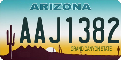 AZ license plate AAJ1382