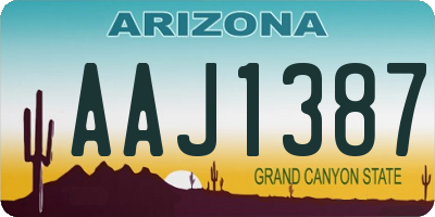 AZ license plate AAJ1387