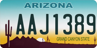 AZ license plate AAJ1389