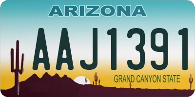 AZ license plate AAJ1391