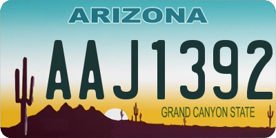 AZ license plate AAJ1392