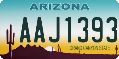 AZ license plate AAJ1393