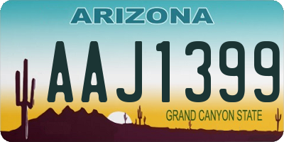 AZ license plate AAJ1399