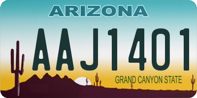 AZ license plate AAJ1401