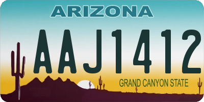 AZ license plate AAJ1412