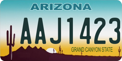 AZ license plate AAJ1423