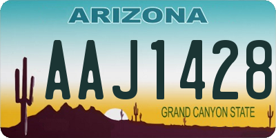AZ license plate AAJ1428
