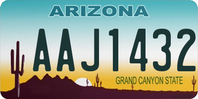 AZ license plate AAJ1432