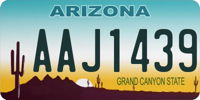 AZ license plate AAJ1439