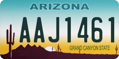 AZ license plate AAJ1461