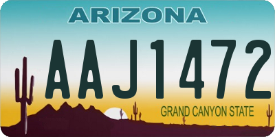 AZ license plate AAJ1472