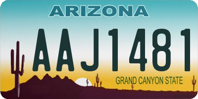 AZ license plate AAJ1481