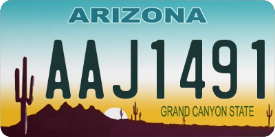 AZ license plate AAJ1491