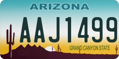 AZ license plate AAJ1499