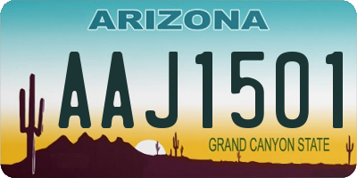 AZ license plate AAJ1501