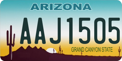 AZ license plate AAJ1505