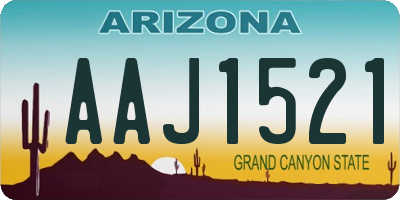 AZ license plate AAJ1521