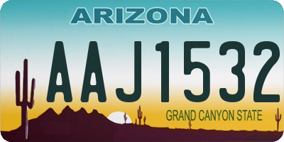 AZ license plate AAJ1532