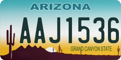 AZ license plate AAJ1536