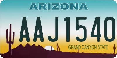 AZ license plate AAJ1540