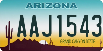 AZ license plate AAJ1543