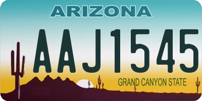 AZ license plate AAJ1545