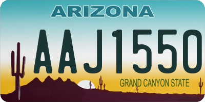 AZ license plate AAJ1550