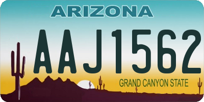 AZ license plate AAJ1562