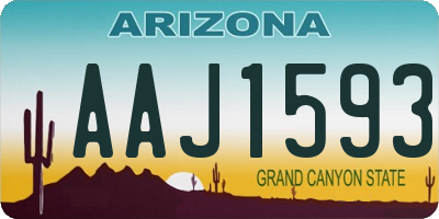 AZ license plate AAJ1593