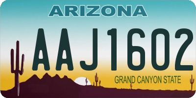 AZ license plate AAJ1602