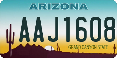 AZ license plate AAJ1608