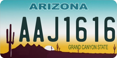 AZ license plate AAJ1616