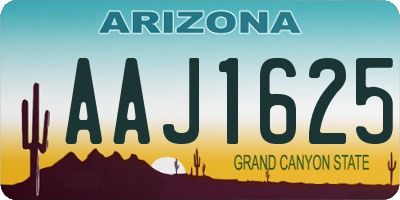 AZ license plate AAJ1625