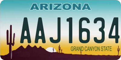 AZ license plate AAJ1634