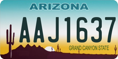 AZ license plate AAJ1637