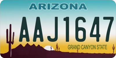 AZ license plate AAJ1647