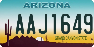 AZ license plate AAJ1649