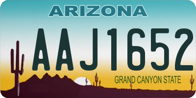 AZ license plate AAJ1652