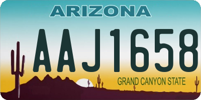 AZ license plate AAJ1658