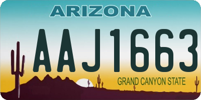 AZ license plate AAJ1663