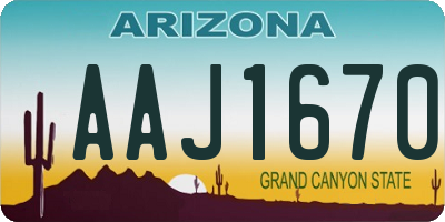 AZ license plate AAJ1670