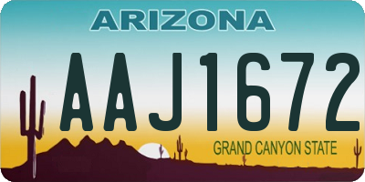 AZ license plate AAJ1672