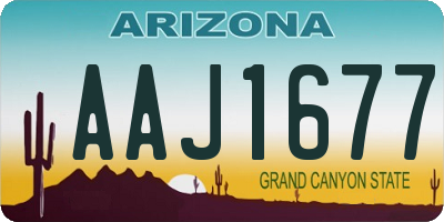 AZ license plate AAJ1677