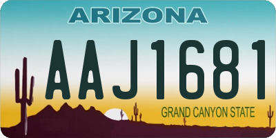 AZ license plate AAJ1681