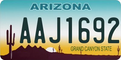 AZ license plate AAJ1692